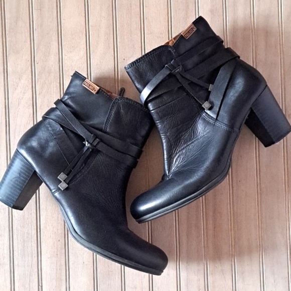Pikolinos Verona Classic Black Heeled Leather Ankle Boots Size 39 US size 8.5-9 - Picture 10 of 11
